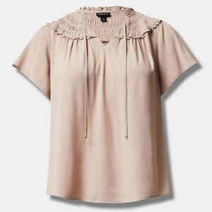 Torrid Gauze Smocked Yoke Ruffle Top